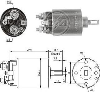 Era 227773 тяговое реле, стартер на VOLVO 240 Kombi (P245)