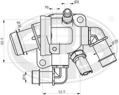 Era 350003 термостат, охлаждающая жидкость на FIAT DOBLO вэн (223, 119)