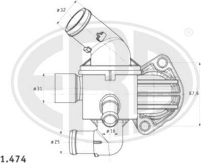 Era 350262 термостат, охлаждающая жидкость на VW CADDY III фургон (2KA, 2KH, 2CA, 2CH)