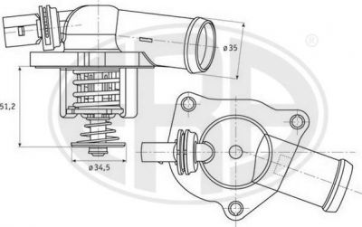 Era 350321 термостат, охлаждающая жидкость на VW GOLF IV (1J1)
