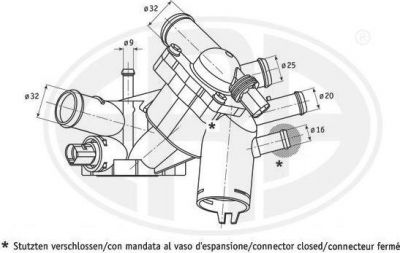 Era 350345 термостат, охлаждающая жидкость на VW GOLF IV (1J1)