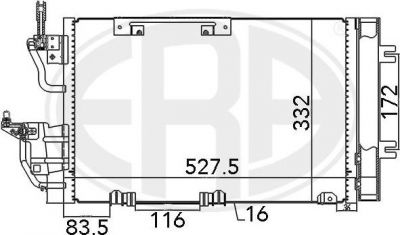 Era 667015 конденсатор, кондиционер на OPEL ASTRA H GTC (L08)