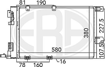Era 667043 конденсатор, кондиционер на OPEL ZAFIRA A (F75_)
