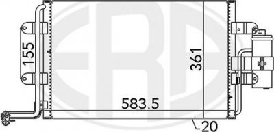 Era 667062 конденсатор, кондиционер на SKODA OCTAVIA Combi (1U5)