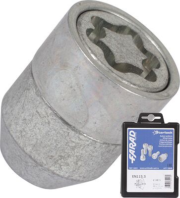 Farad EN115S/2 Комплект гаек-секреток M12×1.5, 34/30 мм, комплект 4+2, конус, ключ 19 мм