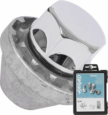 Farad R/M Комплект гаек-секреток M12×1.25, 30 мм, комплект 4+1, конус, ключ 19 мм