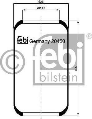 Febi 20450 кожух пневматической рессоры на MERCEDES-BENZ O 403