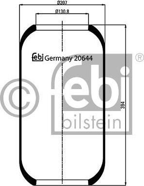 Febi 20644 кожух пневматической рессоры на MERCEDES-BENZ O 404