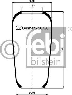 Febi 20720 кожух пневматической рессоры на MERCEDES-BENZ SK