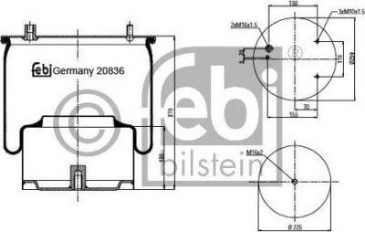 Febi 20836 кожух пневматической рессоры на DAF 95