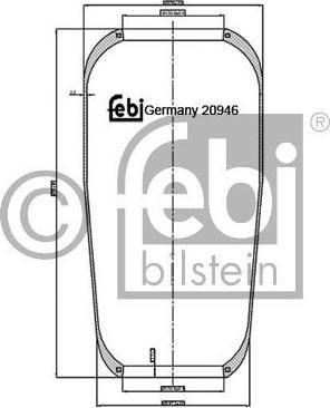 Febi 20946 кожух пневматической рессоры на MERCEDES-BENZ TOURISMO (O 350)