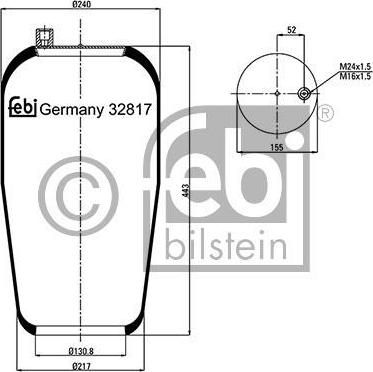 Febi 32817 кожух пневматической рессоры на MERCEDES-BENZ ATEGO