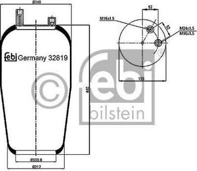 Febi 32819 кожух пневматической рессоры на MERCEDES-BENZ ATEGO