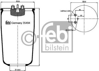 Febi 35494 кожух пневматической рессоры на MAN TGA