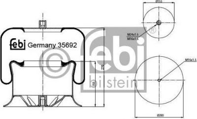 Febi 35692 кожух пневматической рессоры на MERCEDES-BENZ ATEGO