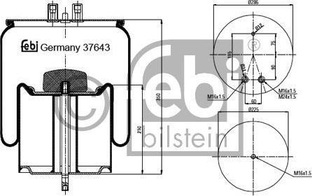 Febi 37643 кожух пневматической рессоры на RENAULT TRUCKS Premium 2