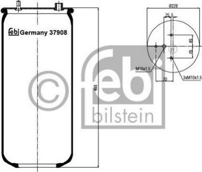 Febi 37908 кожух пневматической рессоры на DAF 95