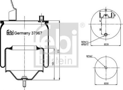 Febi 37967 кожух пневматической рессоры на VOLVO FM 9