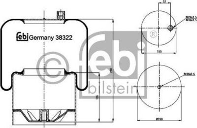 Febi 38322 кожух пневматической рессоры на MERCEDES-BENZ AXOR 2