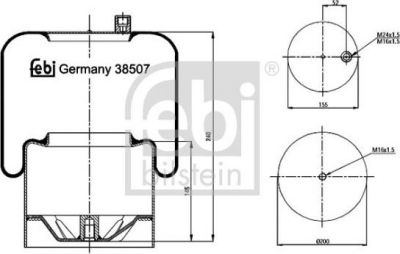 Febi 38507 кожух пневматической рессоры на MERCEDES-BENZ ACTROS
