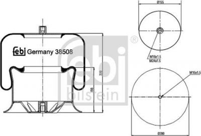 Febi 38508 кожух пневматической рессоры на MERCEDES-BENZ ACTROS