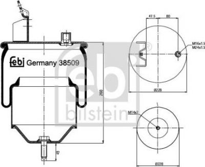 Febi 38509 кожух пневматической рессоры на VOLVO FM 9