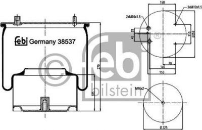 Febi 38537 кожух пневматической рессоры на DAF 95