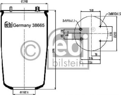 Febi 38665 кожух пневматической рессоры на DAF 95