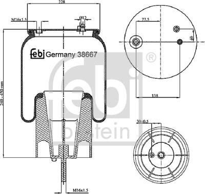 Febi 38667 кожух пневматической рессоры на SCANIA P,G,R,T - series