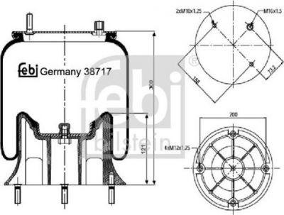 Febi 38717 кожух пневматической рессоры на RENAULT TRUCKS Magnum