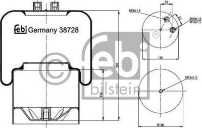 Febi 38728 кожух пневматической рессоры на MERCEDES-BENZ AXOR 2