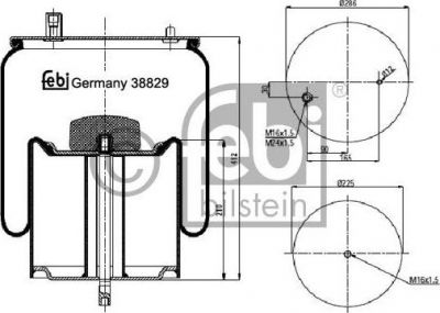 Febi 38829 кожух пневматической рессоры на RENAULT TRUCKS Premium 2