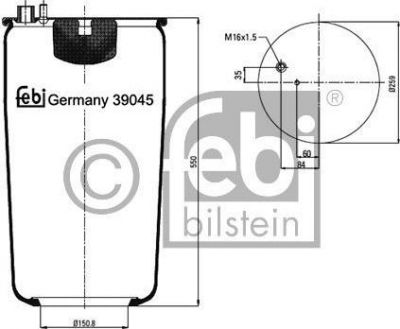 Febi 39045 кожух пневматической рессоры на MAN TGA