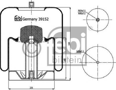 Febi 39152 кожух пневматической рессоры на MERCEDES-BENZ AXOR