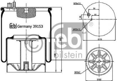 Febi 39153 кожух пневматической рессоры на MAN TGA