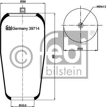 Febi 39714 кожух пневматической рессоры на MERCEDES-BENZ ATEGO