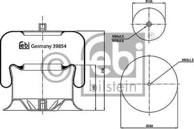 Febi 39854 кожух пневматической рессоры на MERCEDES-BENZ ATEGO