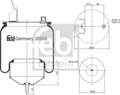 Febi 39855 кожух пневматической рессоры на VOLVO FM 9