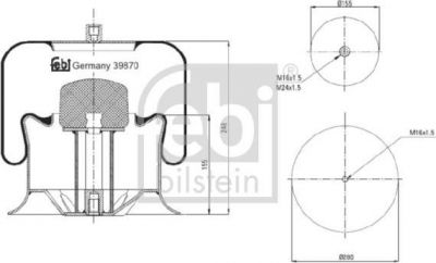 Febi 39870 кожух пневматической рессоры на MERCEDES-BENZ ECONIC