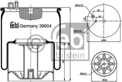 Febi 39904 кожух пневматической рессоры на MAN TGA