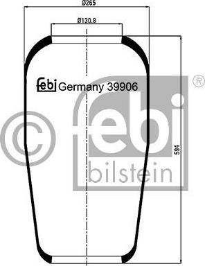 Febi 39906 кожух пневматической рессоры на MERCEDES-BENZ LK/LN2