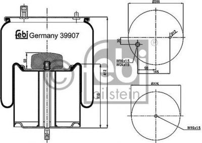 Febi 39907 кожух пневматической рессоры на RENAULT TRUCKS Premium 2
