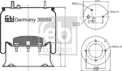 Febi 39989 кожух пневматической рессоры на RENAULT TRUCKS Magnum