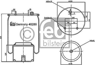 Febi 40289 кожух пневматической рессоры на DAF CF 85