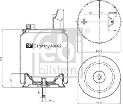 Febi 40602 кожух пневматической рессоры на VOLVO FM 9