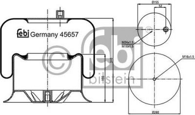 Febi 45657 кожух пневматической рессоры на MERCEDES-BENZ AXOR 2