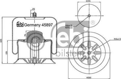 Febi 45897 кожух пневматической рессоры на MERCEDES-BENZ AXOR 2