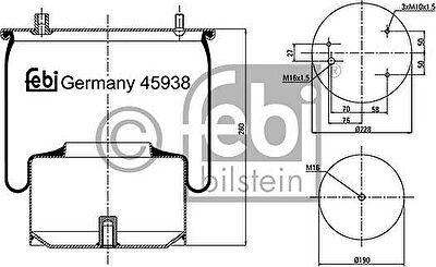 Febi 45938 кожух пневматической рессоры на DAF XF