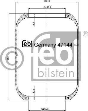 Febi 47144 кожух пневматической рессоры на IVECO Stralis