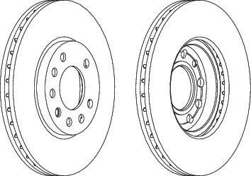 FERODO Диск тормозной передний OPEL ASTRA G/H 98-09/MERIVA 03-/ZAFIRA 99- (к-кт 2 шт., цена за 1 шт.) (DDF1042)